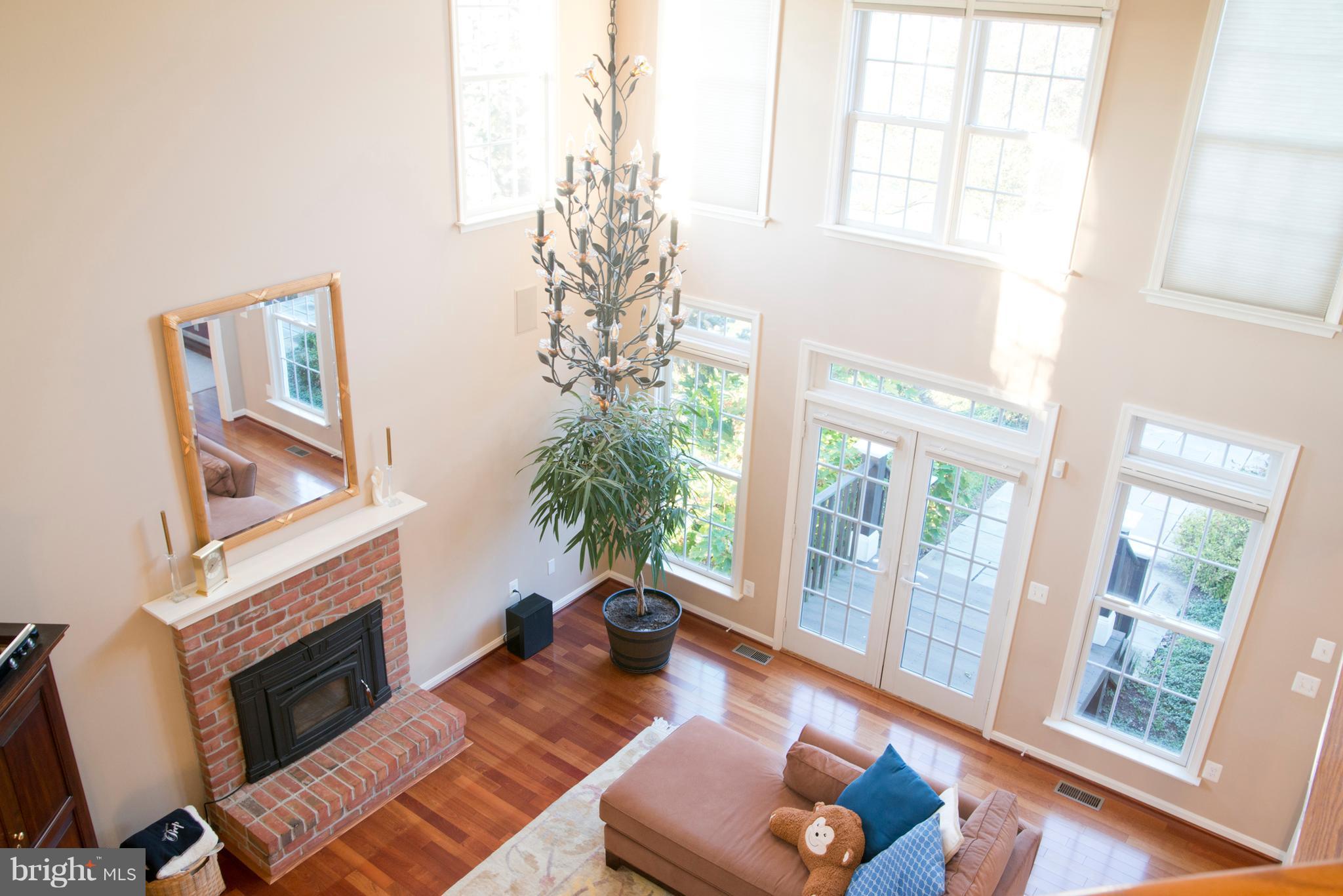 Family Room with 2 Story Window Wall