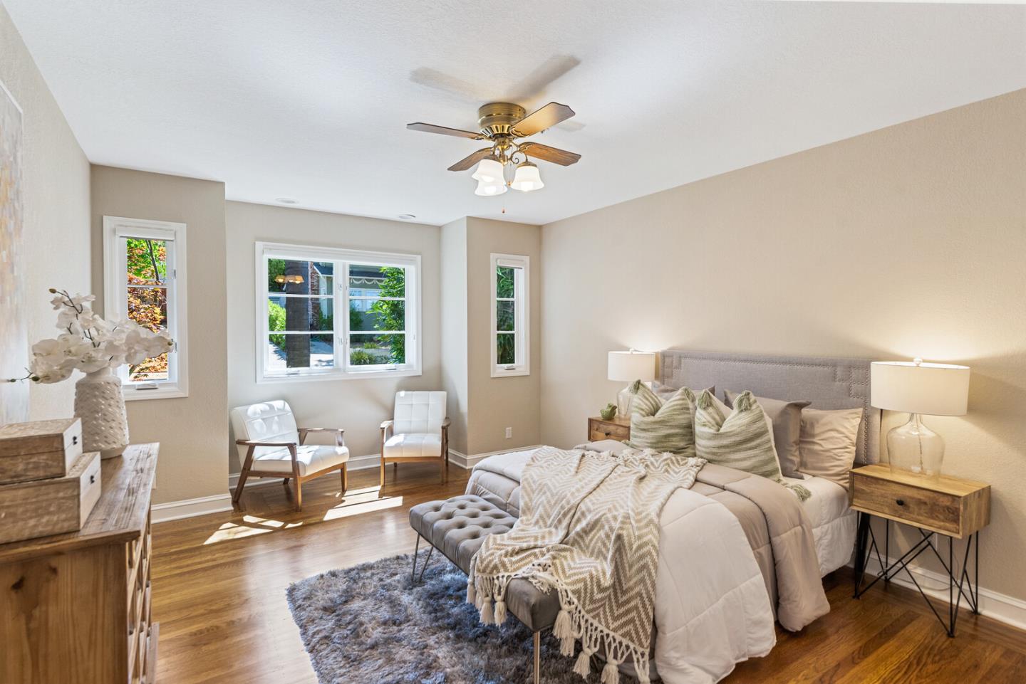 1416 Columbus Avenue Burlingame, CA 94010 - Photo 19 of 39 a bedroom with a bed and wooden floor