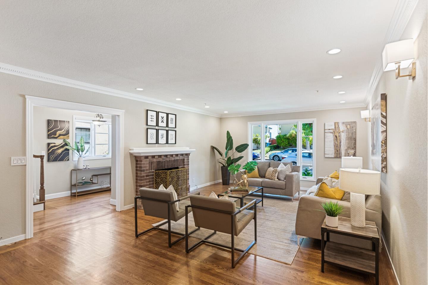 1416 Columbus Avenue Burlingame, CA 94010 - Photo 5 of 39 a living room with furniture and a fireplace
