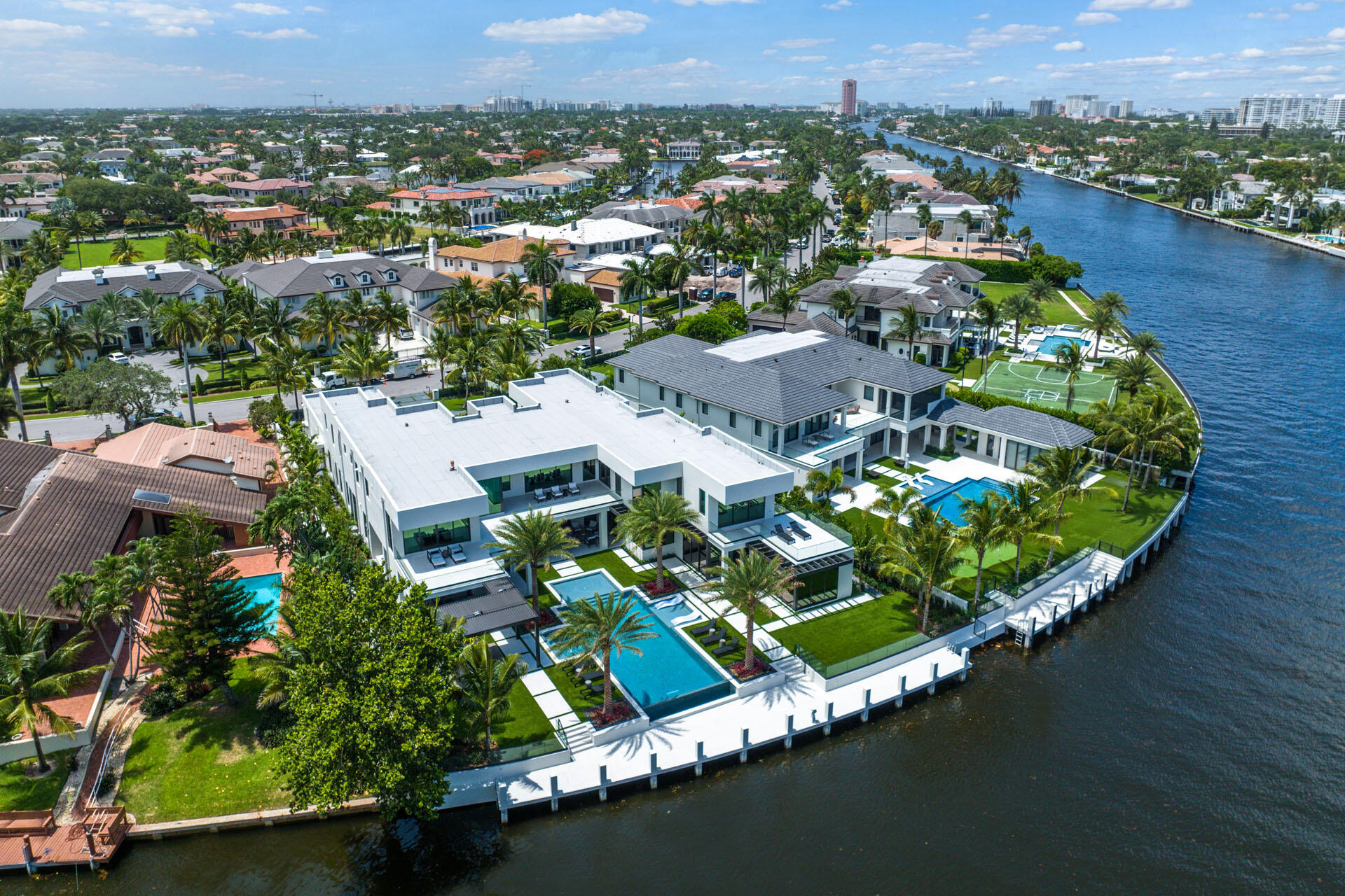 372 East Alexander Palm Road Boca Raton, FL 33432 - Photo 86 of 95 an aerial view of residential houses with outdoor space and river