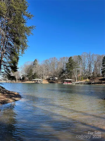 a view of a lake with houses