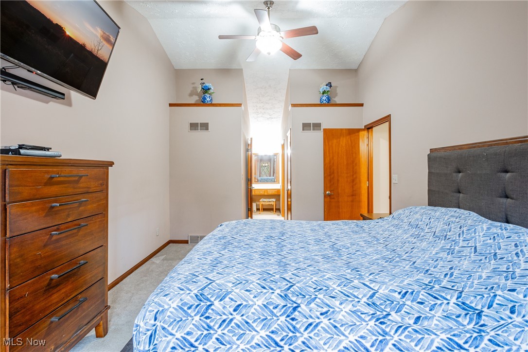 6743 Cedar Ridge Trail Clinton, OH 44216 - Photo 28 of 42 Carpeted bedroom with ceiling fan and lofted ceiling