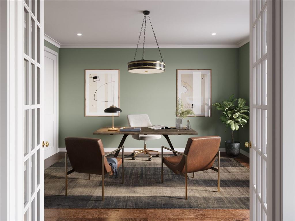 102 Ramsgate Road, Unit WEATHERBY Cranberry Township, PA 16066 - Photo 14 of 37 a dining room with furniture and window