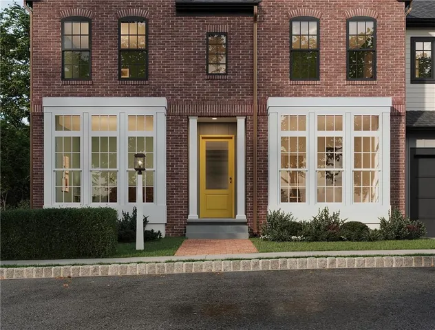 front view of a brick house