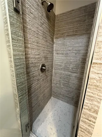 a bathroom with a shower