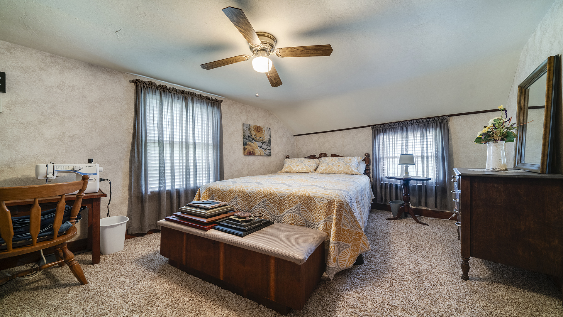 1018 Hoyle Road Harmon, IL 61042 - Photo 26 of 41 a bedroom with a bed and a chandelier