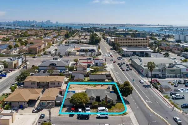 an aerial view of multiple house