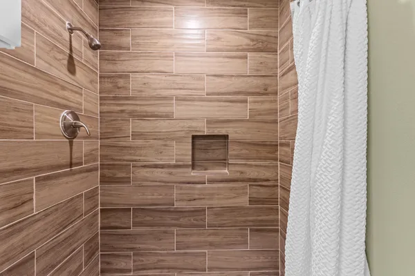 a bathroom with a shower
