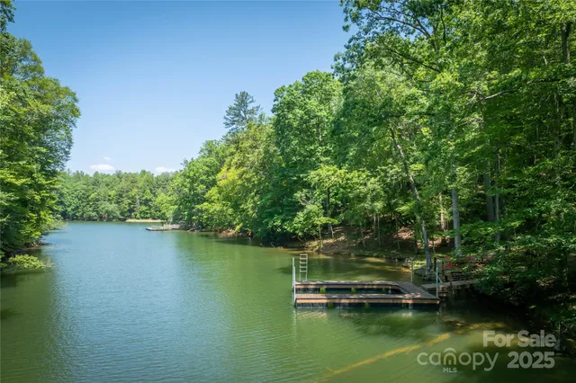 an aerial view of a house with a lake view
