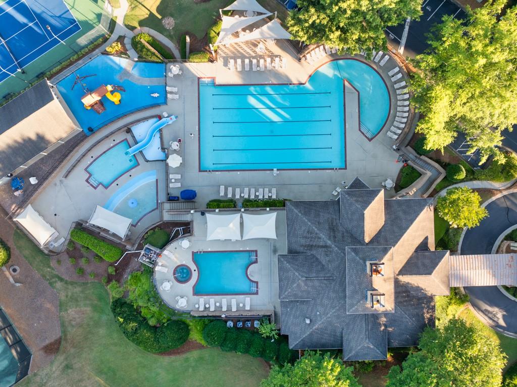 909 Pathview Court Dacula, GA 30019 - Photo 107 of 113 an aerial view of a house with garden space sitting space and swimming pool