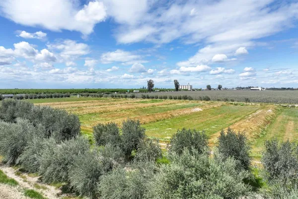 a view of a lake with houses in the back
