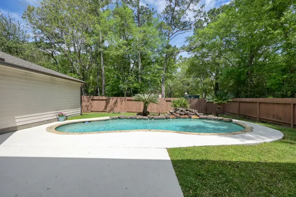 a view of a backyard