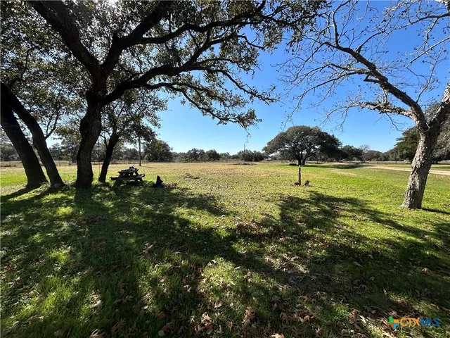 a view of outdoor space with green field and trees