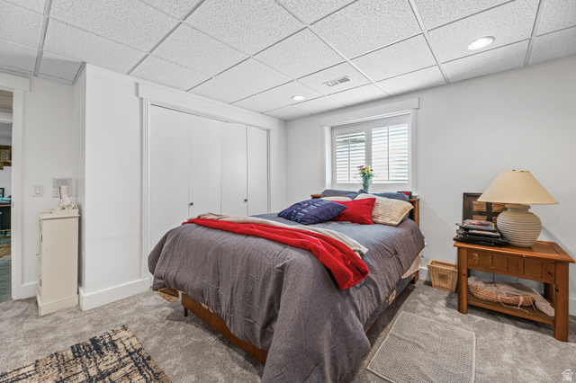 31 Village Square Road Centerville, UT 84014 - Photo 19 of 29 Carpeted room with a drop ceiling featuring recessed lighting