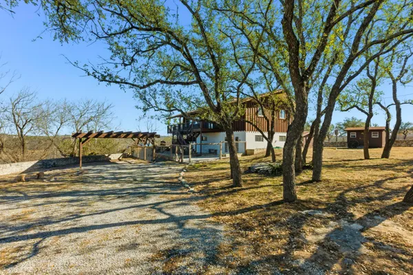 a view of a yard with a tree
