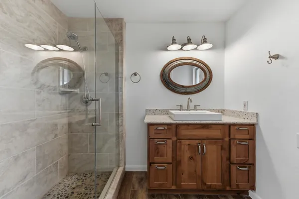 a view of hallway with washer and dryer