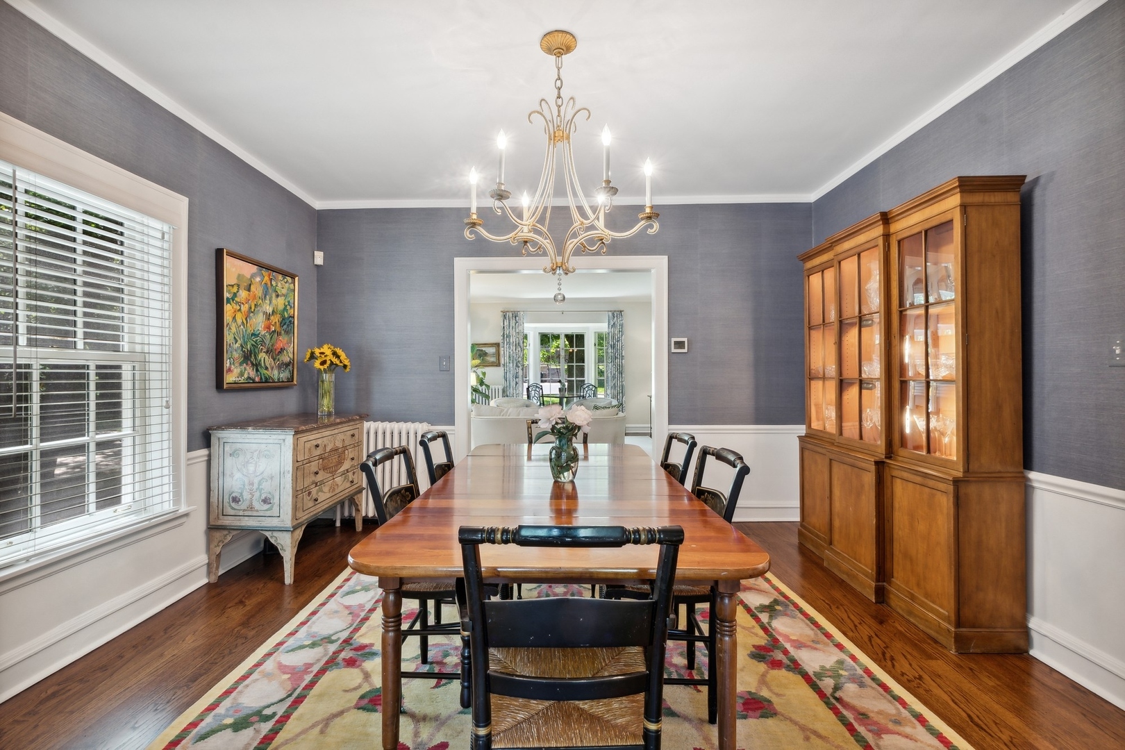 235 Church Road Winnetka, IL 60093 - Photo 10 of 27 a view of a dining room with furniture window and wooden floor