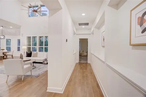a view of a living room with furniture