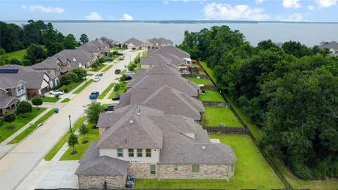 an aerial view of a house