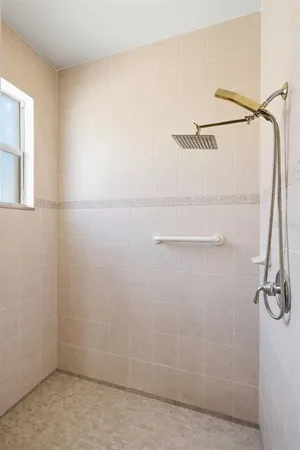 a view of small space with racks on the wall