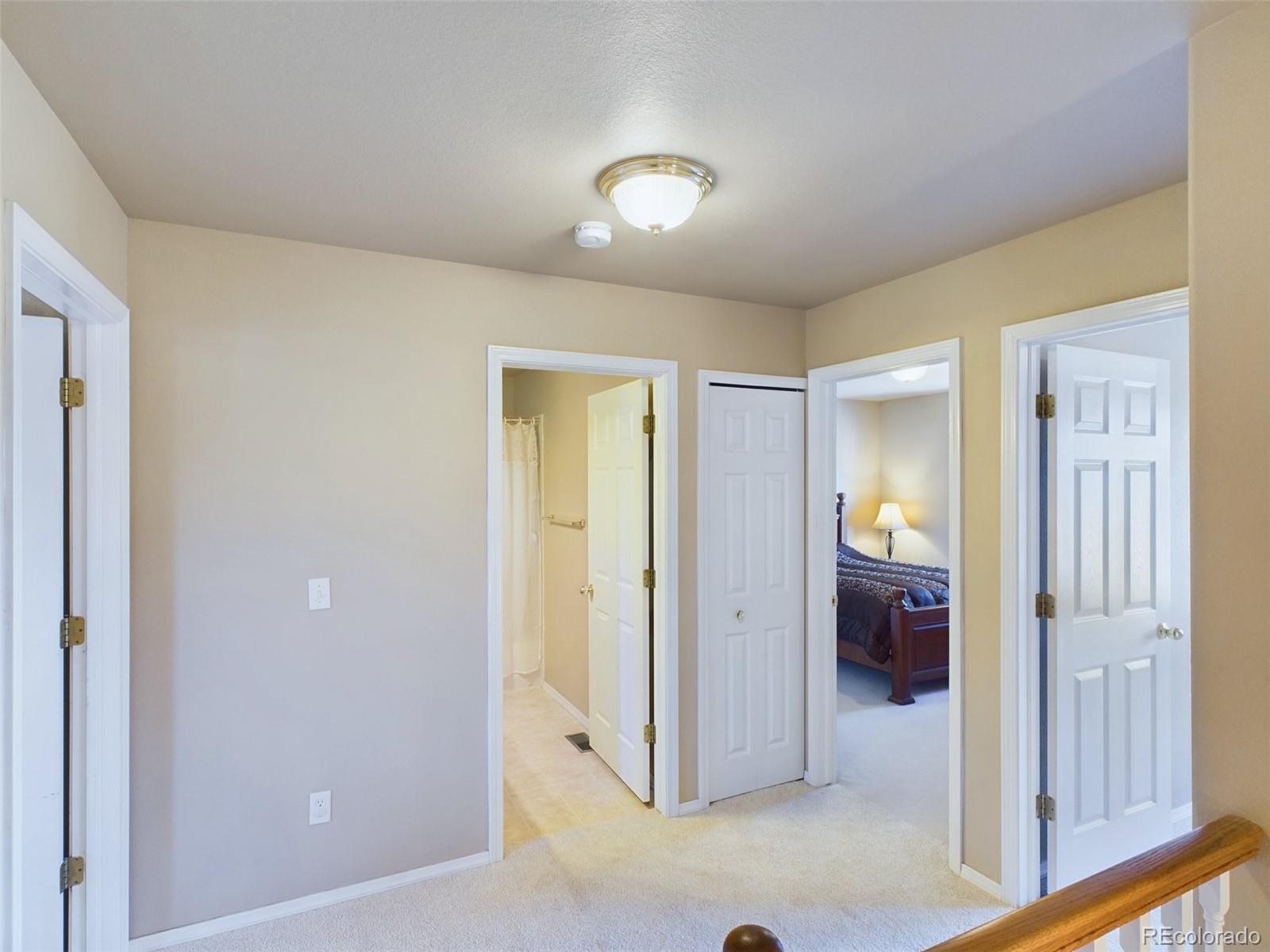 5140 Shoup Road Colorado Springs, CO 80908 - Photo 15 of 42 a view of a hallway with closet and bathroom
