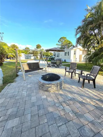 a view of a terrace with seating space