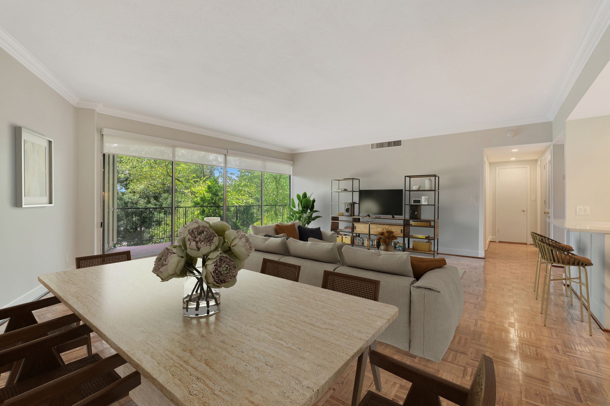 4215 Harding Pike, Unit 403 Nashville, TN 37205 - Photo 6 of 25 a living room with furniture and a large window