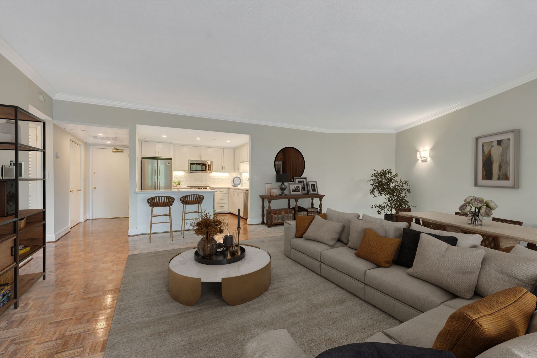 4215 Harding Pike, Unit 403 Nashville, TN 37205 - Photo 8 of 25 a living room with furniture and kitchen view