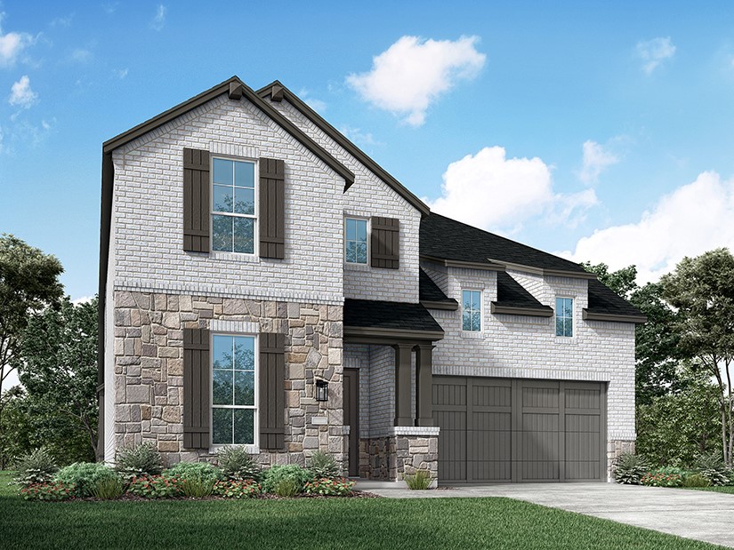 295 Sierra Stream Lane Conroe, TX 77304 - Photo 2 of 16 a front view of a house with a yard and garage