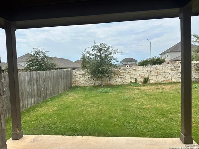 a view of a garden from a window