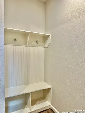 a view of wooden cabinets