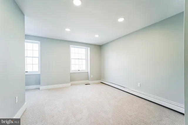 an empty room with windows