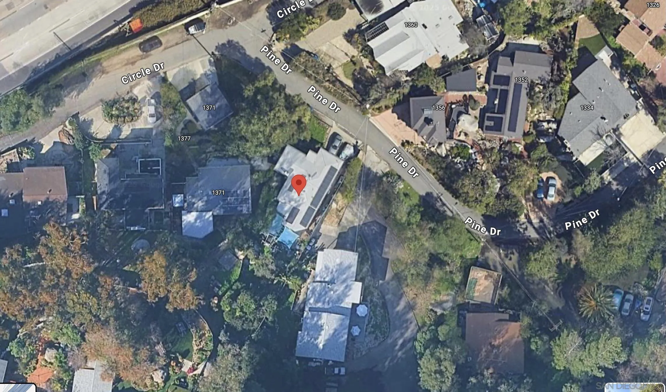 1365 Pine Drive El Cajon, CA 92020 - Photo 3 of 3 an aerial view of house with yard