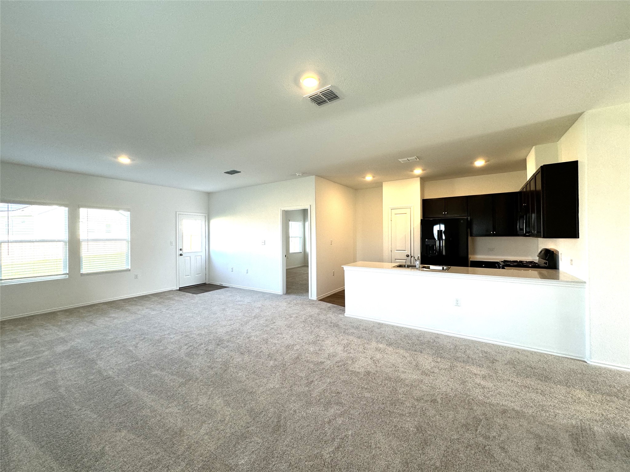 14408 Koti Way Pflugerville, TX 78660 - Photo 4 of 14 Unfurnished living room featuring carpet and recessed lighting