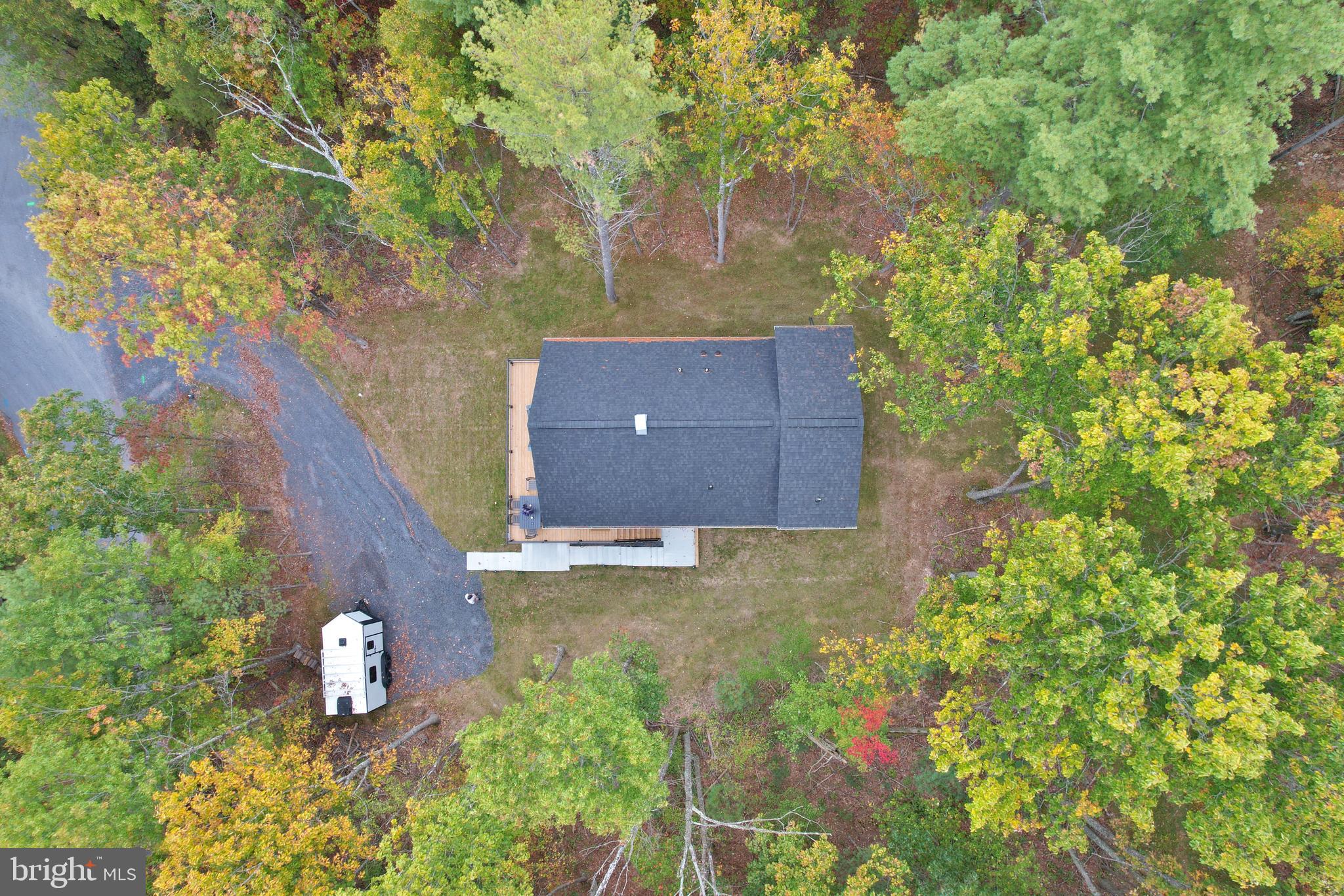 5448 Crooked Run Road Mount Jackson, VA 22842 - Photo 63 of 67 an aerial view of a house with outdoor space and trees all around