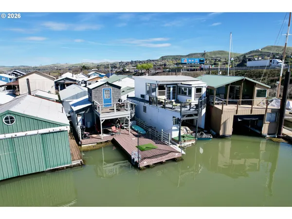 a picture of a city with lawn chairs