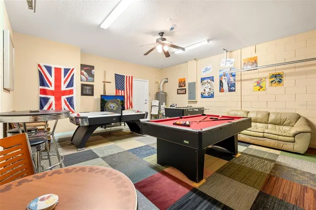 a view of a park with slide