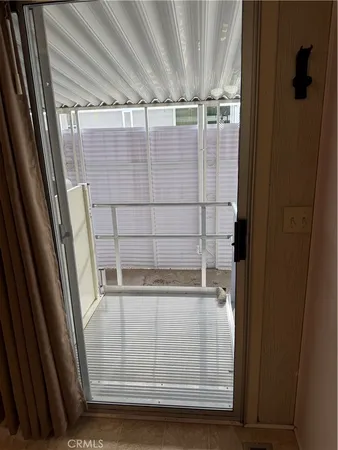 a view of wooden door