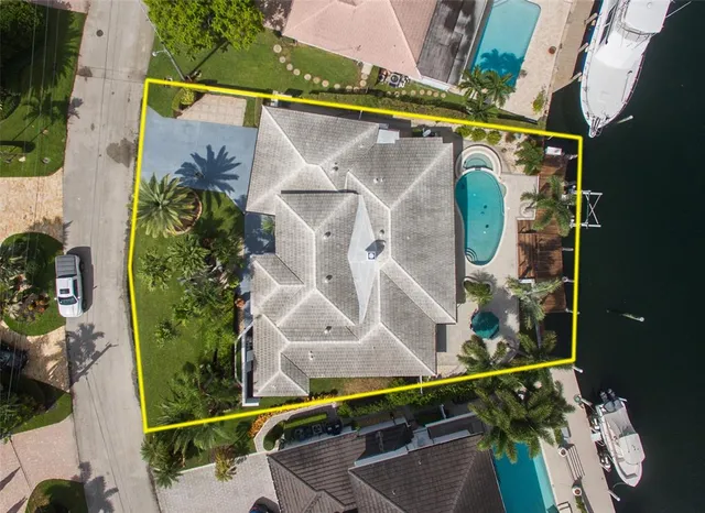 a bird view of a house