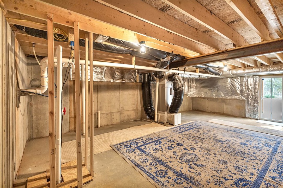 150 Queens Mill Court Pendleton, SC 29670 - Photo 28 of 37 This spacious unfinished basement offers expansion potential with walk-out access and concrete flooring.