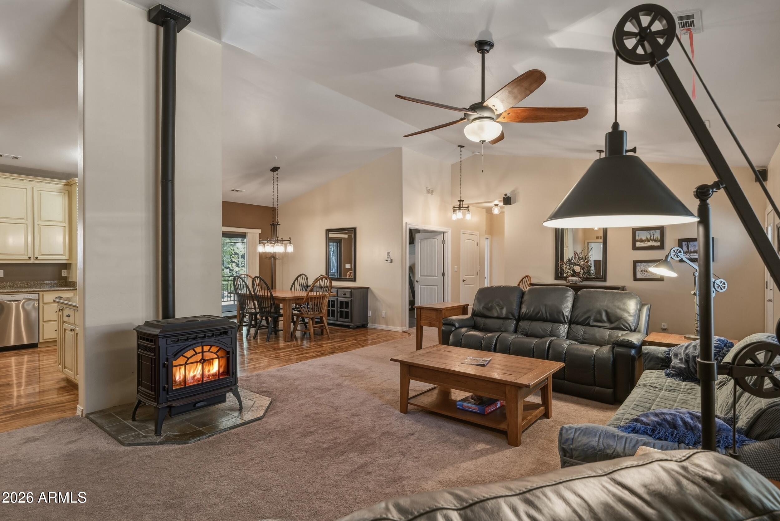 1233 Merzville Road Forest Lakes, AZ 85931 - Photo 6 of 42 Living Room- Pellet Stove