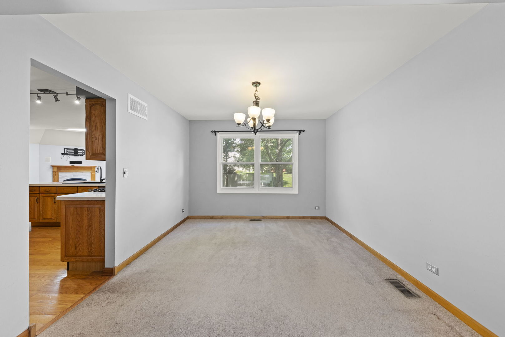 2114 Countryside Circle Naperville, IL 60565 - Photo 6 of 29 an empty room with windows and chandelier