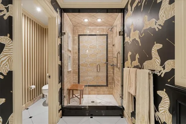 a bathroom with a shower
