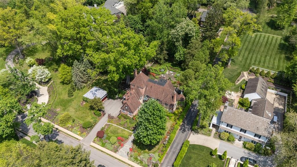 430 Woodland Road Sewickley, PA 15143 - Photo 7 of 49 an aerial view of residential house with outdoor space and trees all around