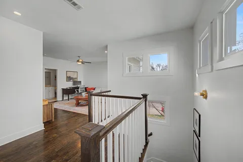 a view of entryway with wooden floor