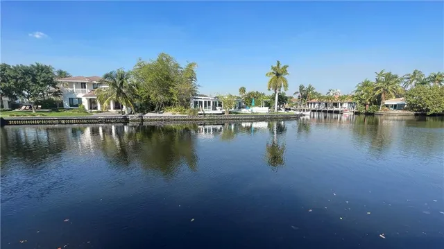 a view of a lake with houses
