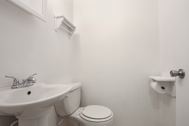 3237 Wallace Avenue Steger, IL 60475 - Photo 10 of 13 a white toilet sitting next to a bathroom sink