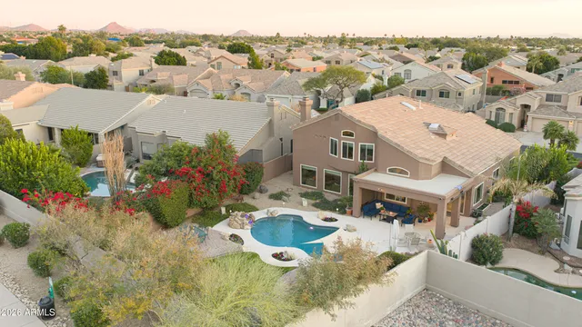 an aerial view of multiple house