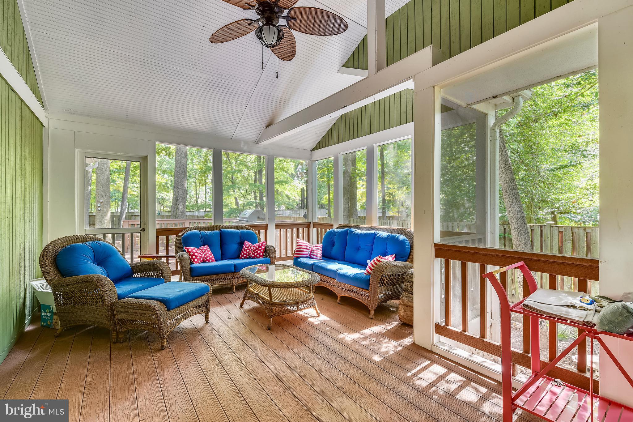 9317 Raintree Road Burke, VA 22015 - Photo 15 of 69 Screened in Trex deck with ceiling fan