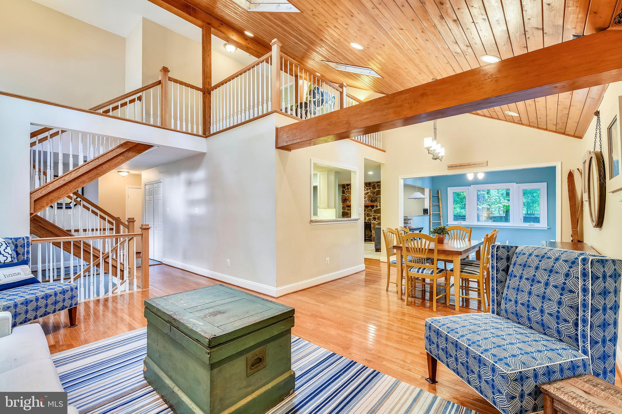Open living space hardwood floors and loft to MBR
